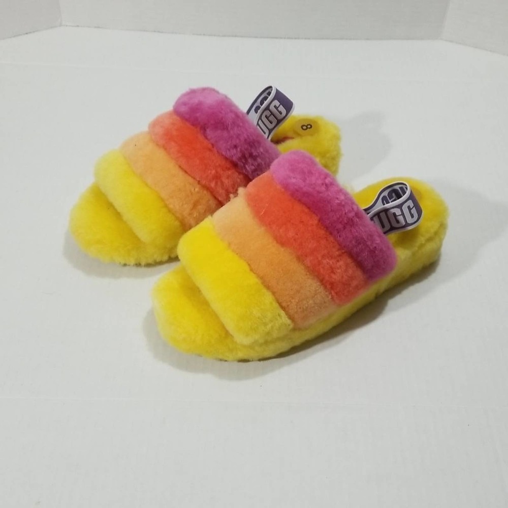 UGG‎ Fluff Yeah Slide Slipper Yellow Sz 8